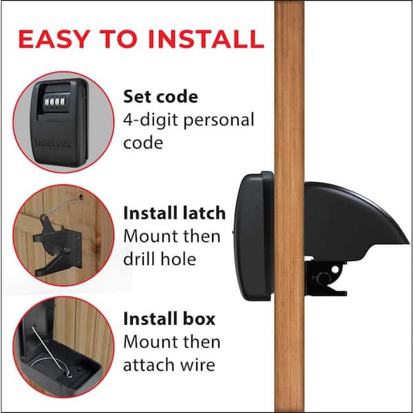YARDLOCK Keyless Gate Lock XLB Kit, Black