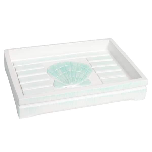 Sweet Home Collection Beach Shells Soap Dish Bathroom Accessory (1 Piece)