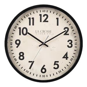 14 in. Ellis Black Quartz Analog Wall Clock