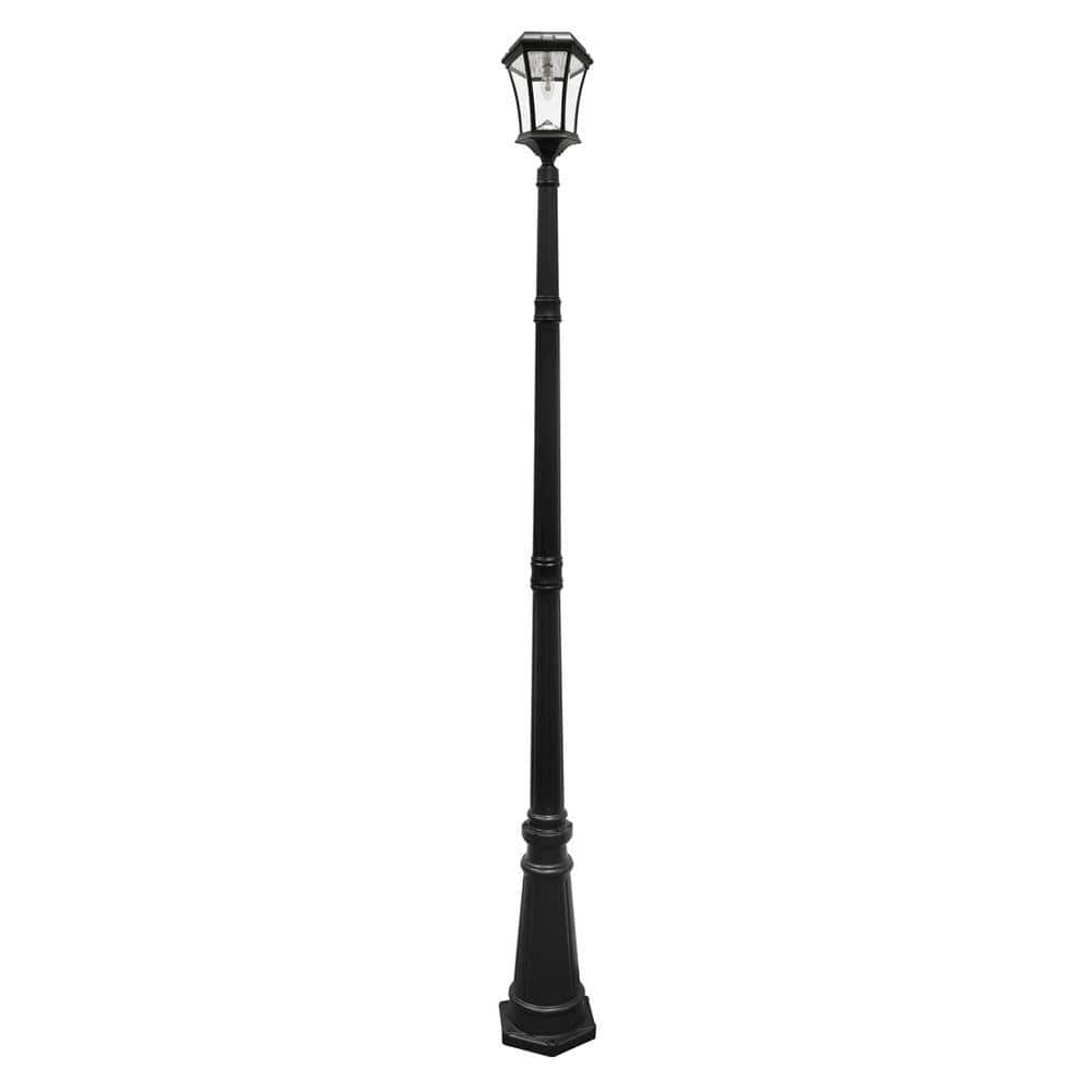 GAMA SONIC Victorian Bulb Solar Post Light Black 1-Light