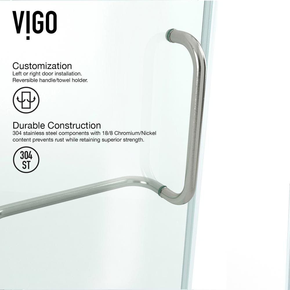 Piedmont Brushed Nickel Frameless Neo-Angle Shower Enclosure with Clear Glass