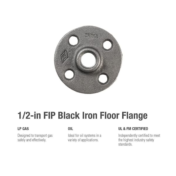 Ceiling Hook Flange - Black - 2-3/4 Cast Iron