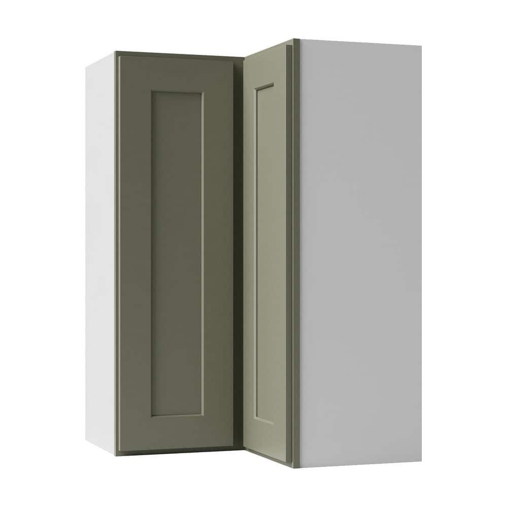 24 in. W x 12 in. D x 36 in. H Ready to Assemble Solid Wood Shaker Wall Corner Kitchen Cabinet in Sage Green price history on PriceWatchPro