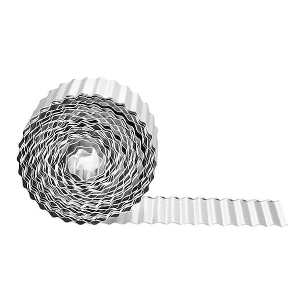 50 ft. L x 6 in. W x 0.01 in. H, Galvanized Steel Landscape Edging, Bendable Metal Garden Border, Easy Install, Silver