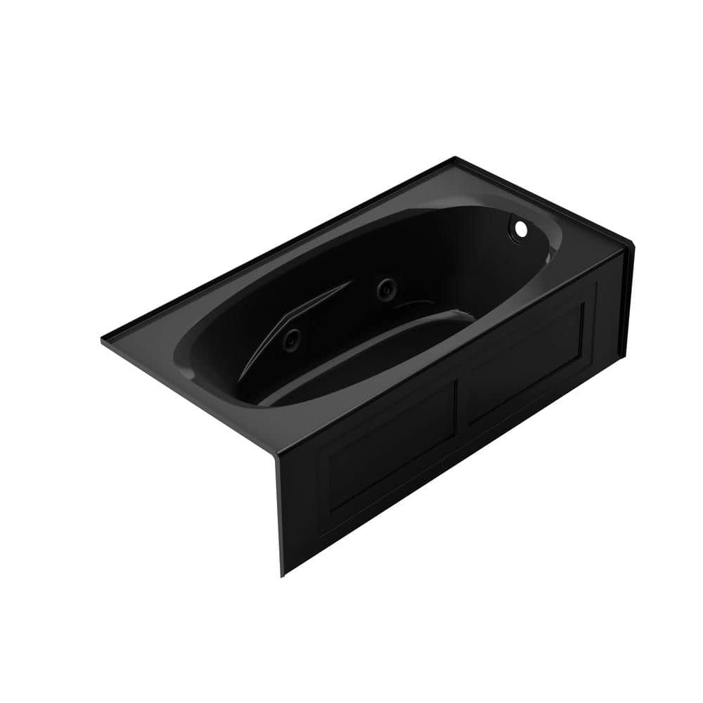 JACUZZI AMIGA 72 in. x 36 in. Acrylic Right-Hand Drain Rectangular Alcove Whirlpool bathtub with Heater in Black -  AMS7236WRL2HXB