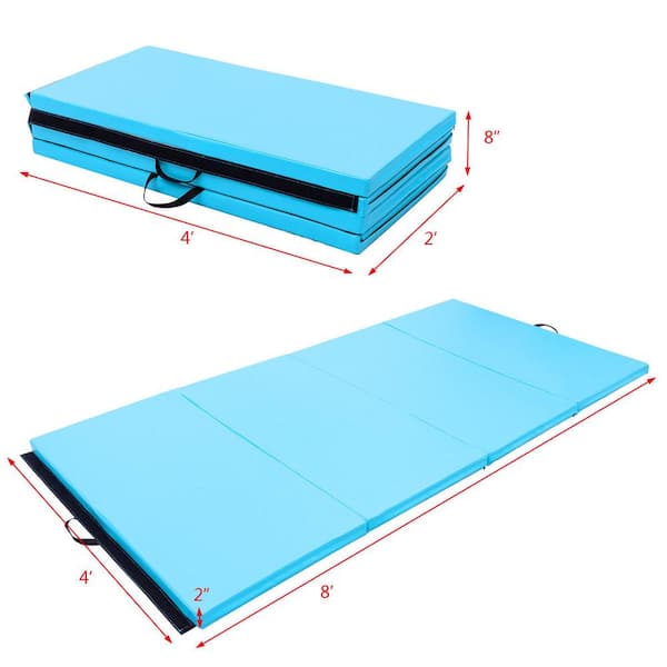 HONEY JOY 30 in. x 30 in. x 18 in. Blue Incline Gymnastics Mat Wedge Shape  Foldable Durable Fitness Mat 6 sq. ft. TOPB004468 - The Home Depot