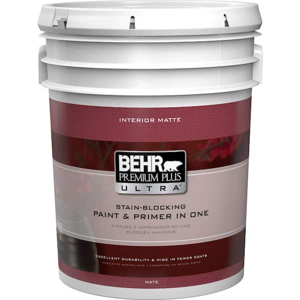 BEHR ULTRA 5 gal. Deep Base Flat/Matte Interior Paint and Primer in One ...