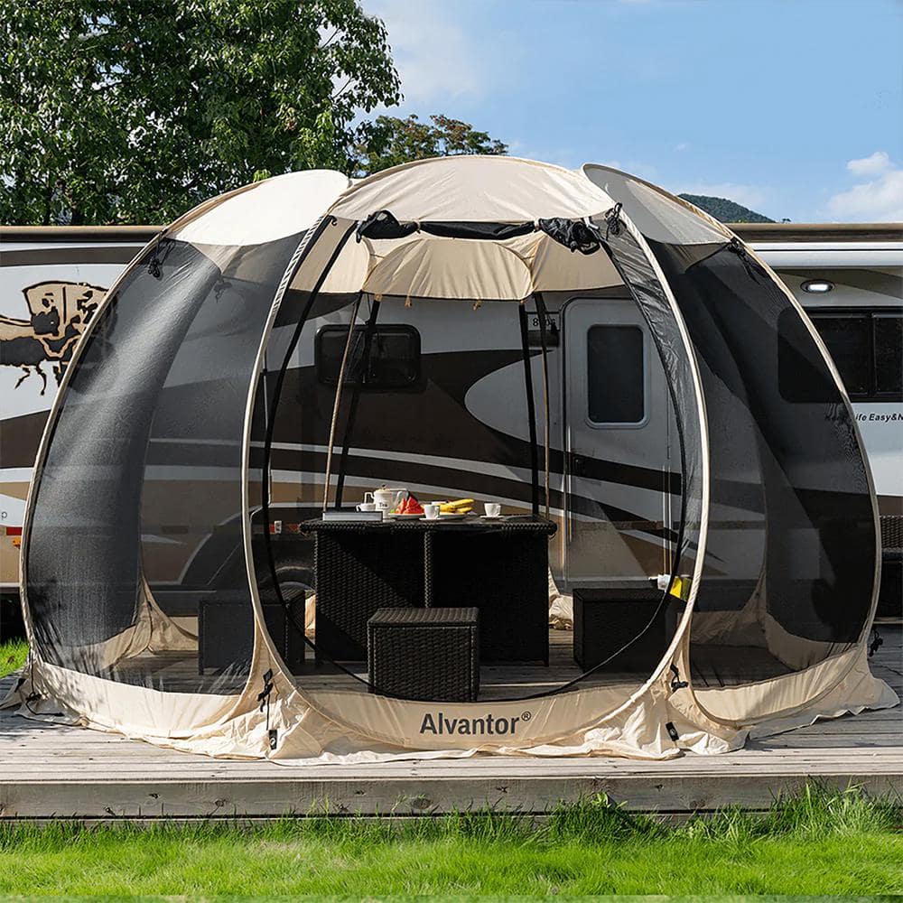 Alvantor Beige 12'x12' Pop-Up Screen House Canopy