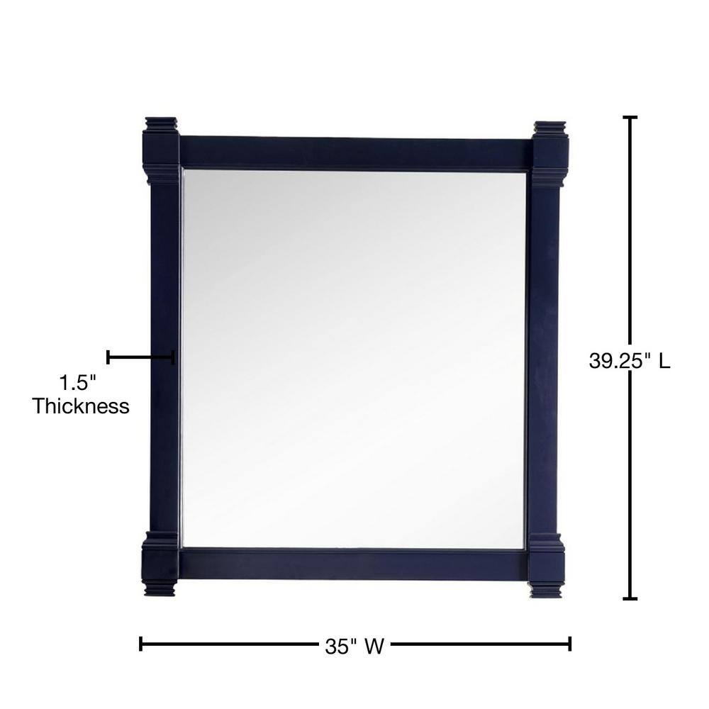 Victory Blue Traditional Rectangular Wood Wall Mirror 35"x39"
