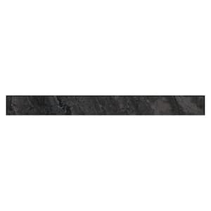 Sereno Charcoal Black 3.54 in. x 23.62 in. Matte Porcelain Bullnose Trim Tile (0.57 sq. ft./each)