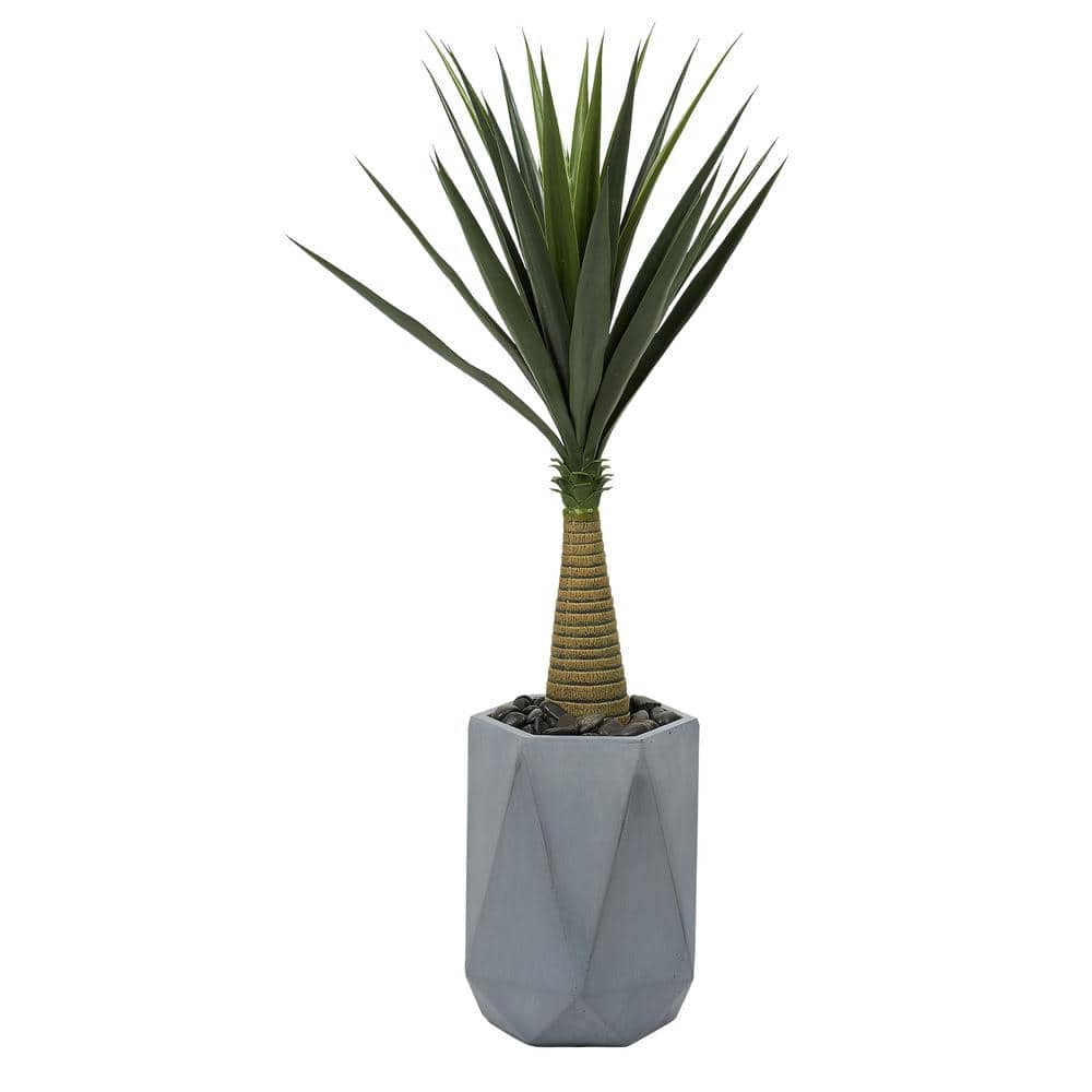 Indoor Artificial Yucca Tree In Geometric Planter