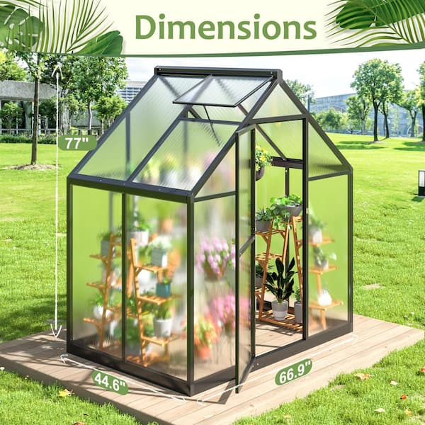 AirWire 6 ft. W x 4 ft. D Polycarbonate Greenhouse with quick