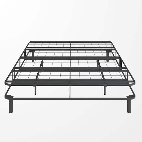 Emerge Black Steel Frame Twin XL Platform Bed with Removable Cover and Attachable Legs