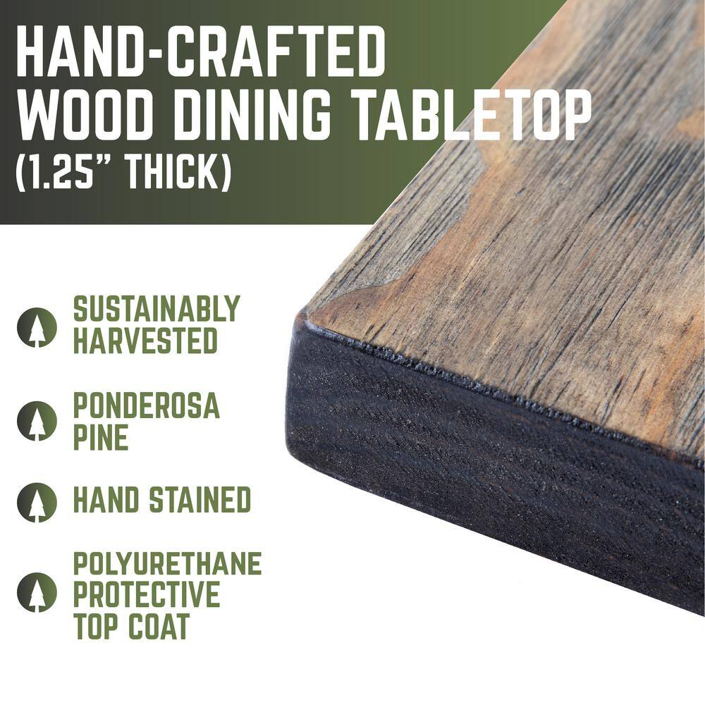 Trail Brown Reclaimed Pine Wood Dining Tabletop