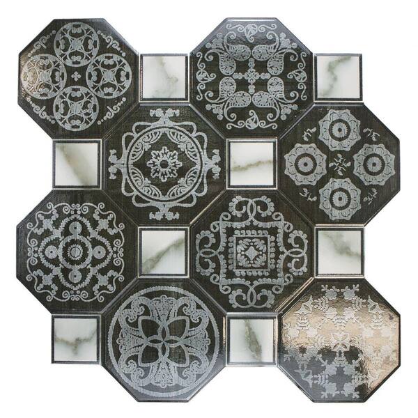 Merola Tile Ditte Nero 17-3/4 in. x 17-3/4 in. Ceramic Floor and Wall Tile (17.9 sq. ft. / case)