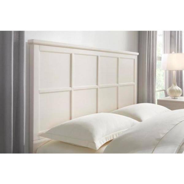 Home Decorators Collection Beckley Ivory Wood Queen Bed With Grid Back 64 6 In W X 54 H 10753 - Home Decorators Queen Headboards