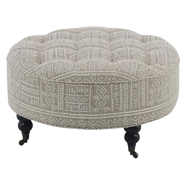 Acme Furniture Sahara Pattern Boucle Ottoman LV03011 - The Home Depot