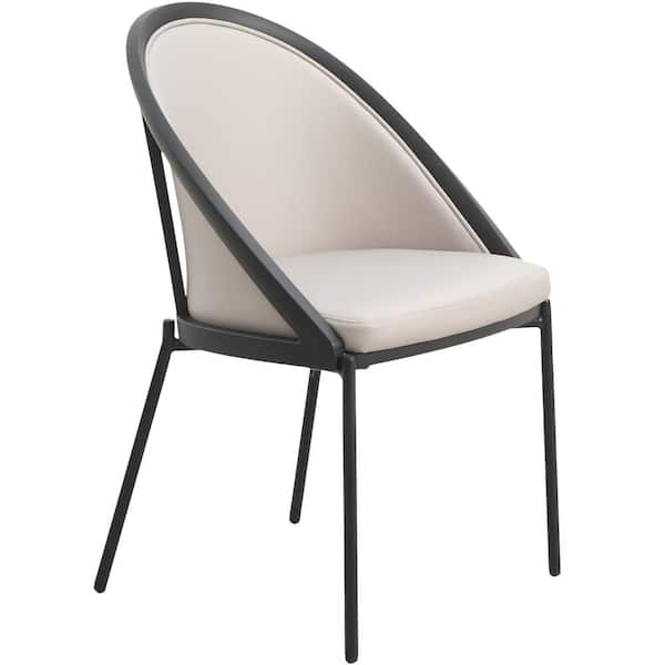 Leisuremod Urbane Modern Dining Chair, Contemporary Upholstered Kitchen Room Accent Side Chair with Metal Legs (Light Grey)