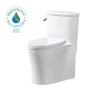 Havenstone 1-piece 1.1/1.6 GPF Dual Flush Elongated Toilet in White Seat Included