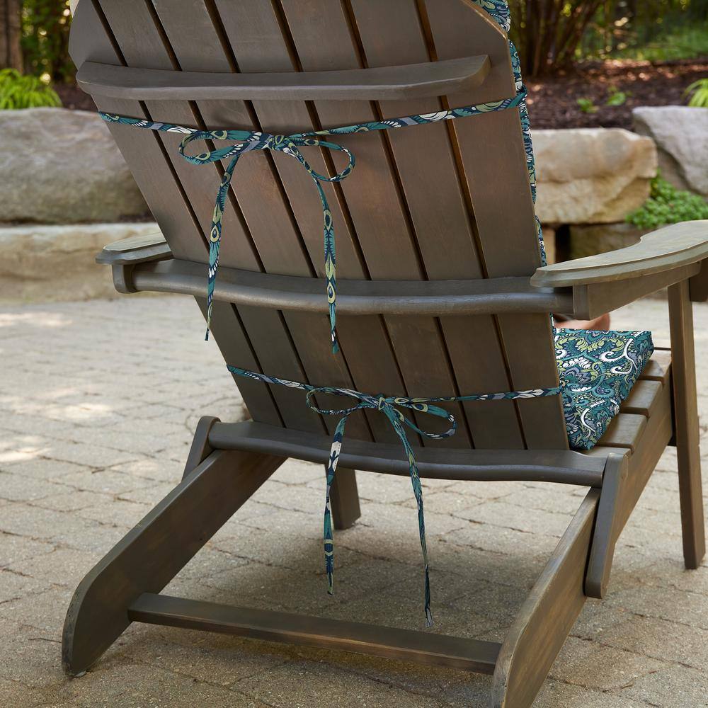 Sapphire Aurora Blue Damask Foam Adirondack Chair Cushions, Set of 2
