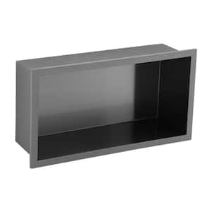 12 in. W x 4 in. H x 6 in. D Stainless Steel Shower Niche Set of 1 Piece in Matte Black Single Shelf Organizer Storage