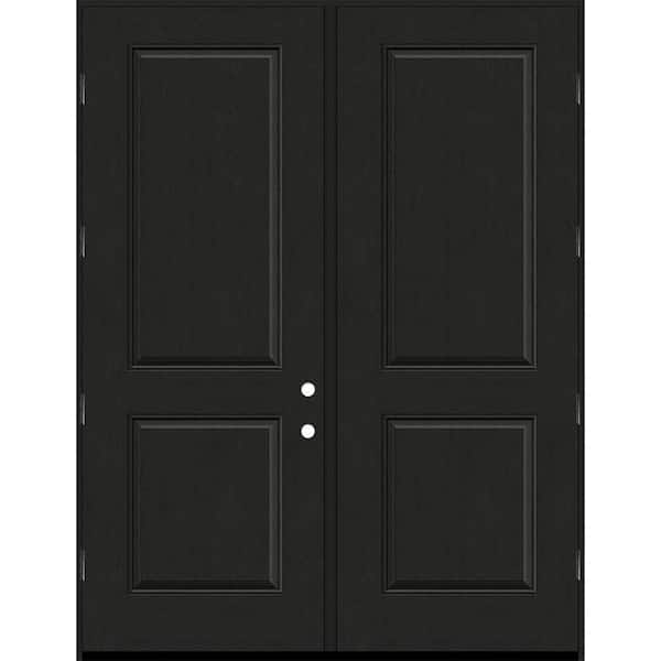 Regency 72 in. x 96 in. 2P Squaretop RHOS Onyx Stain Fiberglass Double Prehung Front Door with 6-9/16 Jamb