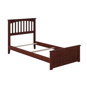 Mission Walnut Twin XL Traditional Bed with Matching Foot Board