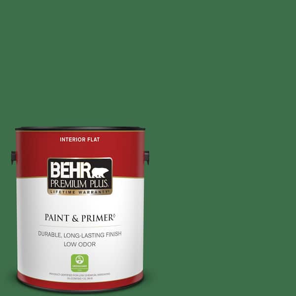 BEHR PREMIUM PLUS 1 gal. #S-H-450 Parsley Sprig Flat Low Odor Interior Paint & Primer