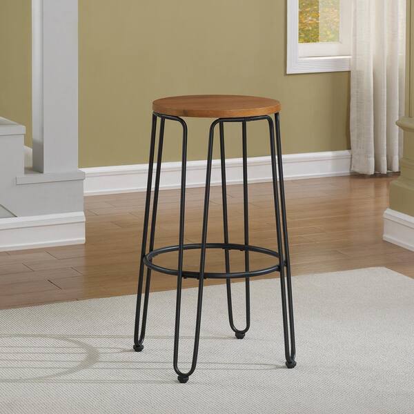 American Woodcrafters Temple 30 in. Black Backless Bar Stool