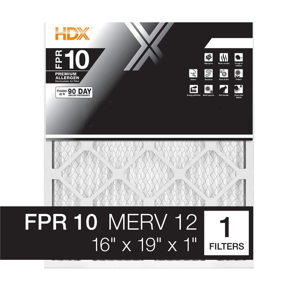 HDX 16 in. x 19 in. x 1 in. Premium Pleated Air Filter FPR 10