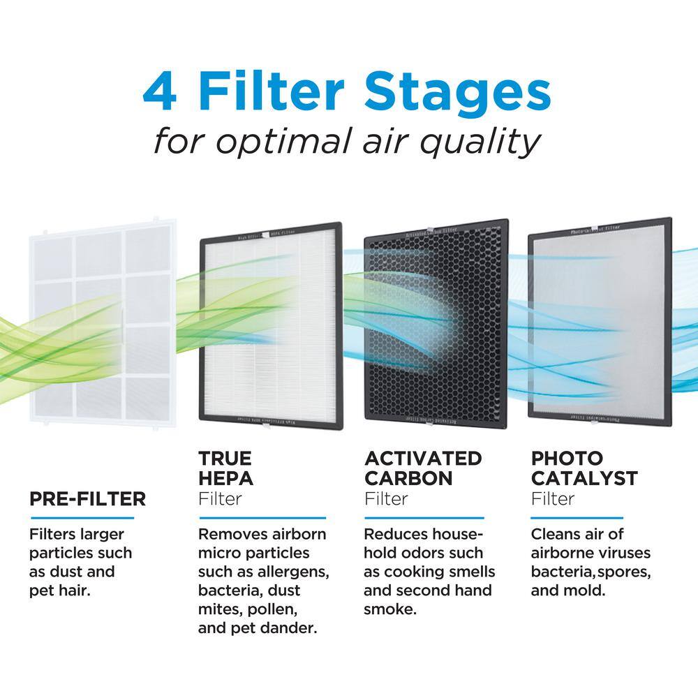 Black and White Dual HEPA & Activated Carbon Air Purifier Filter