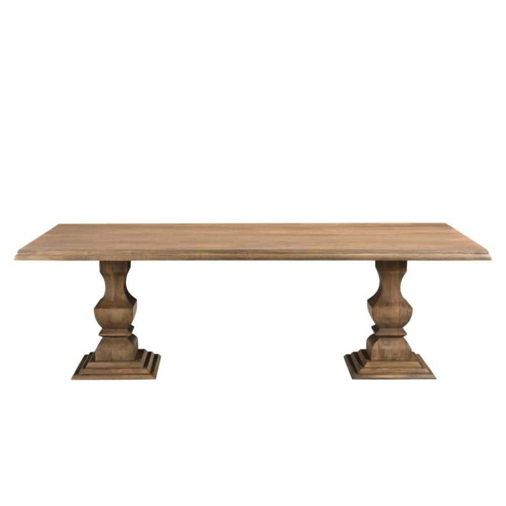 "96"" Brown Solid Wood Double Pedestal Base Dining Table" price history on PriceWatchPro