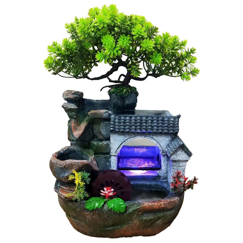 9 in. Electric Resin Rockery Stream Fountain with Automatic Pump Waterfall price history on PriceWatchPro