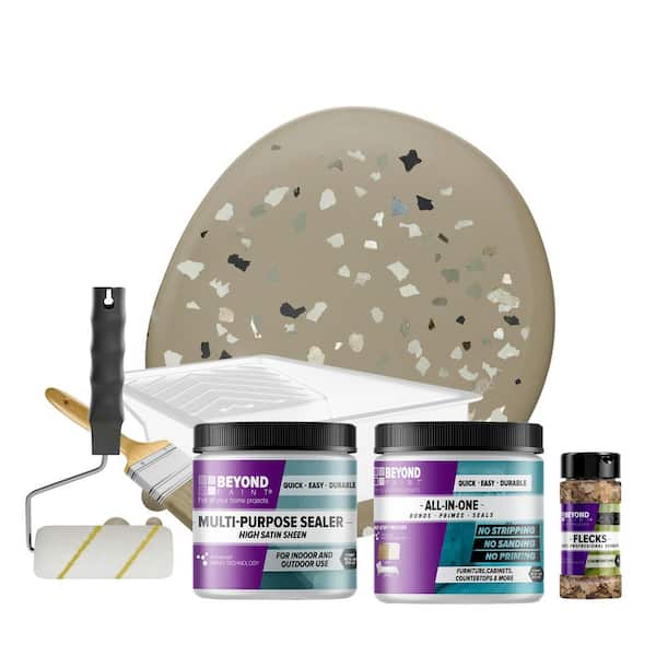 BEYOND PAINT Pebble Countertop Kit and Smoked Gray Flecks