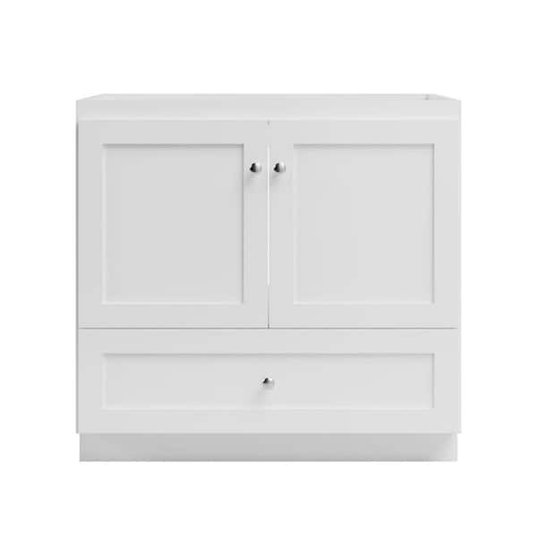 Simplicity by Strasser Shaker 36 in. W x 21 in. D x 34.5 in. H Bath Vanity Cabinet without Top in Winterset