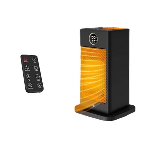 Ahfiwaso 750-1500-Watt 3 in. 1-Electric Convection Oscillating Space Ceramic Heater Humidifier Thermostat D Ambiance Obsidian