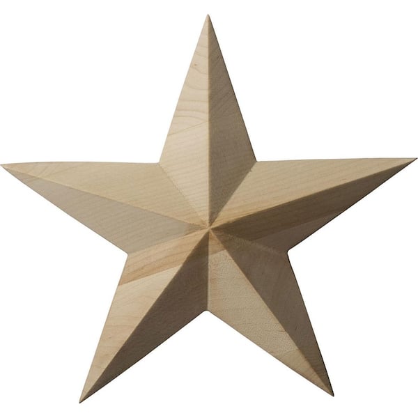 Ekena Millwork 7 in. x 1-1/8 in. x 7 in. Unfinished Wood Maple Galveston Star Rosette