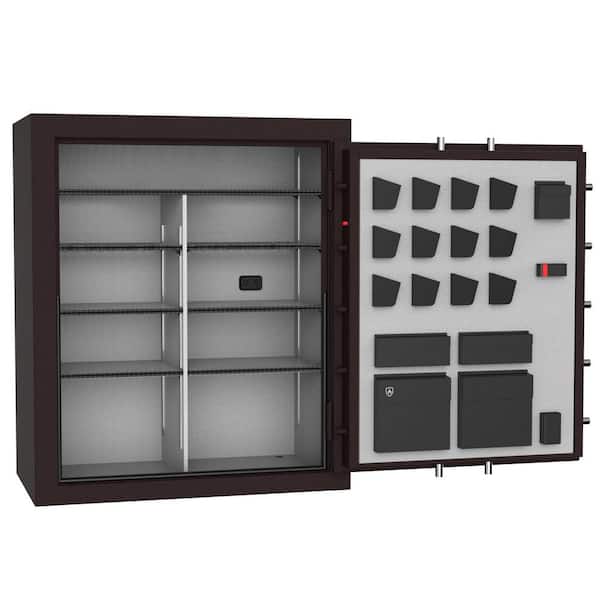 STACK-ON Siege Platinum 101-Gun Fire and Water Resistant Safe, Electronic and Biometric Lock, Black Cherry, Gun Safe