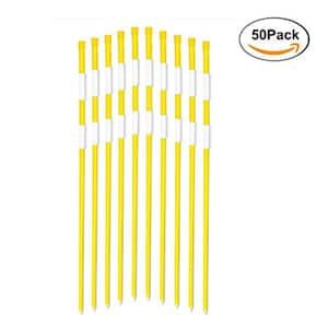 48 In. Reflective Driveway Markers Driveway Poles for Easy Visibility at Night, Yellow (50-Pack)
