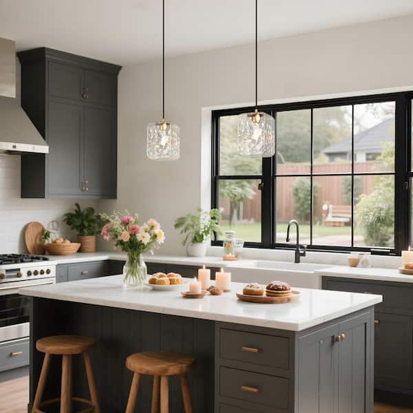 Zevni Modern 1-Light Dark Gold Kitchen Island Pendant Light with