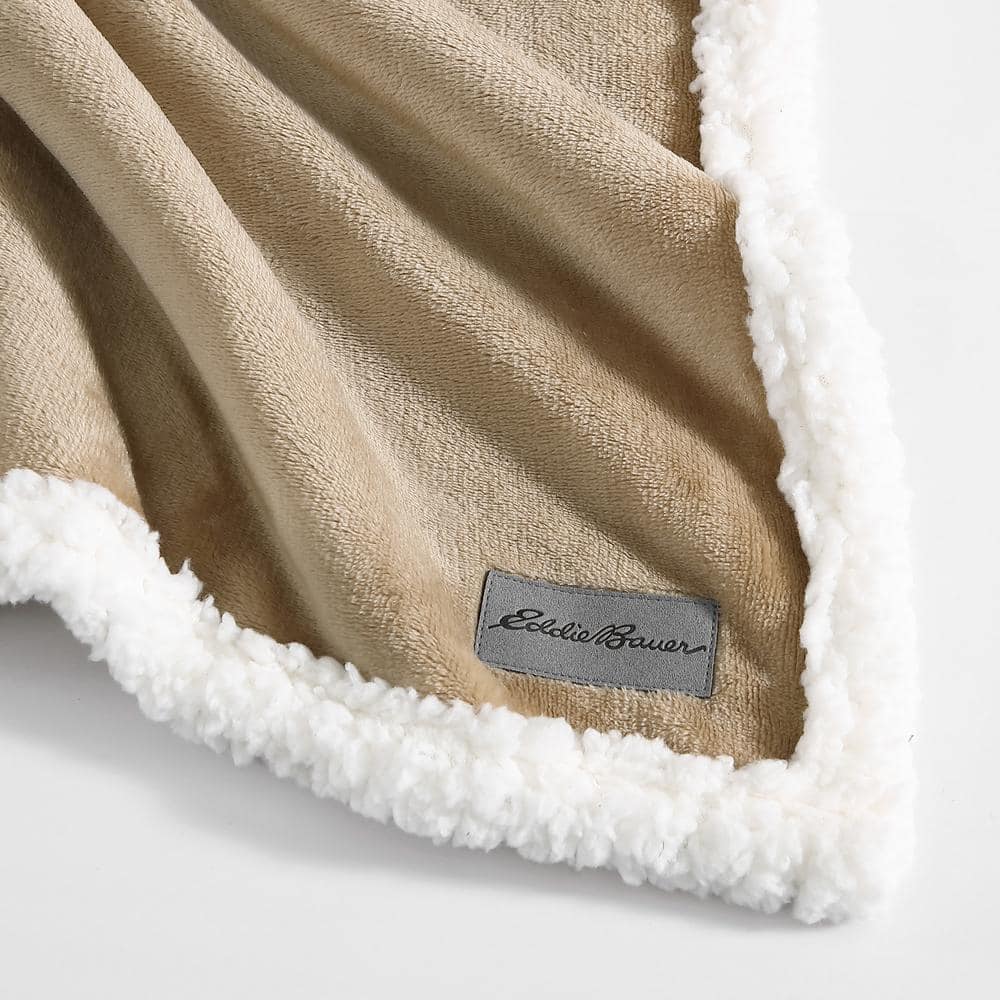 King Size Beige Reversible Sherpa Fleece Weighted Blanket