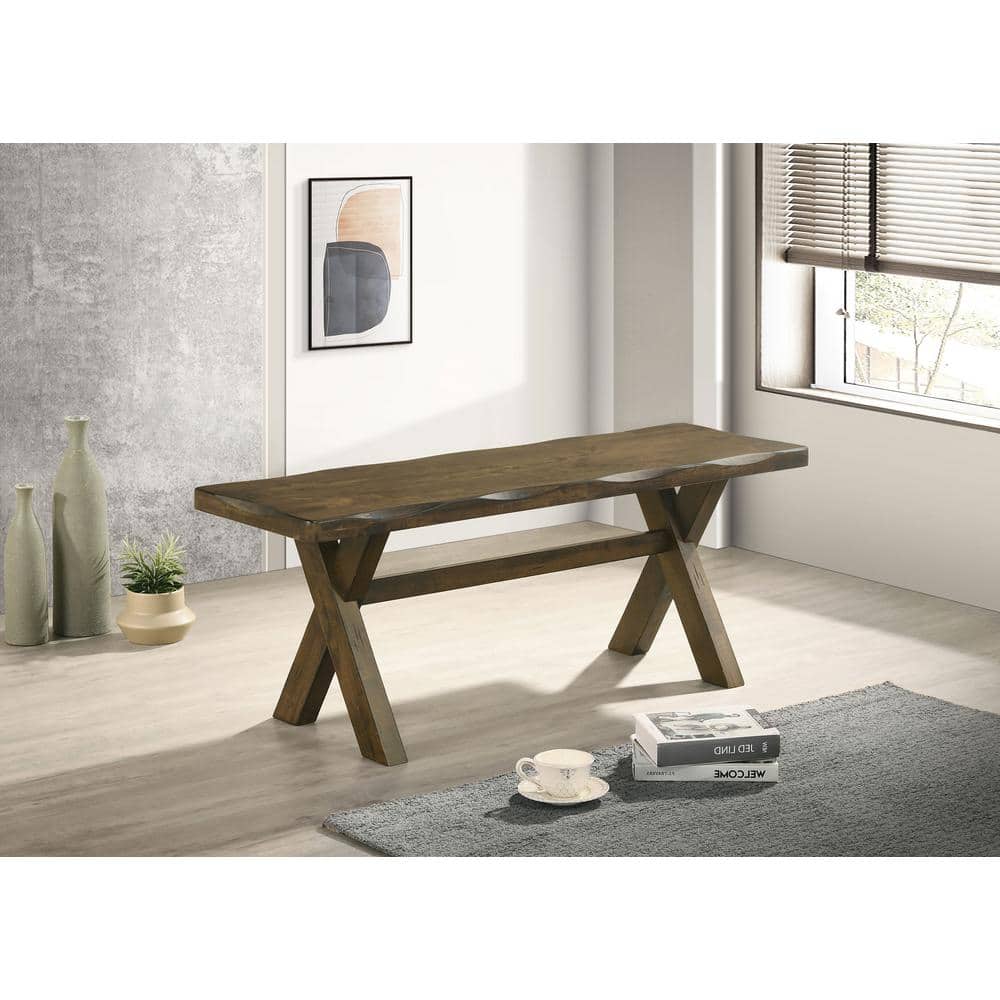 Alston 47'' Knotty Nutmeg Traditional Wooden Dining Bench