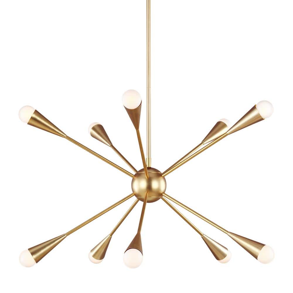 Ellen DeGeneres Inspired Burnished Brass Sputnik Chandelier