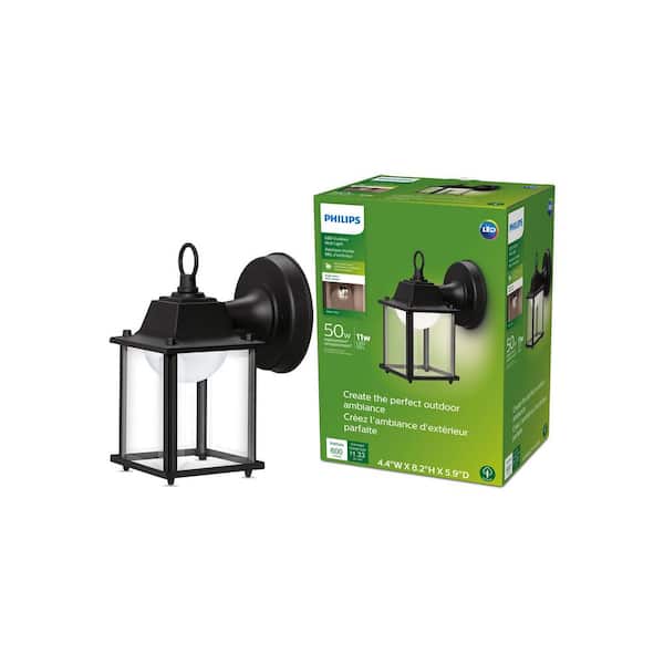 Coach Outdoor Black Small Square Hardwired Wall Light Sconce with Integrated LED Bright White 3000K (2-Pack)