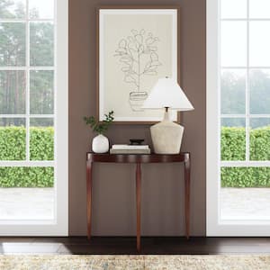 Ingrid 36 in. Brown Specialty Demilune Wood Console Table