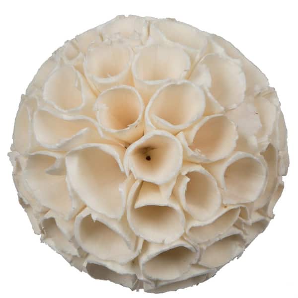 3.2 in. White Preserved Sola Crape Ball, 25 Per Pack