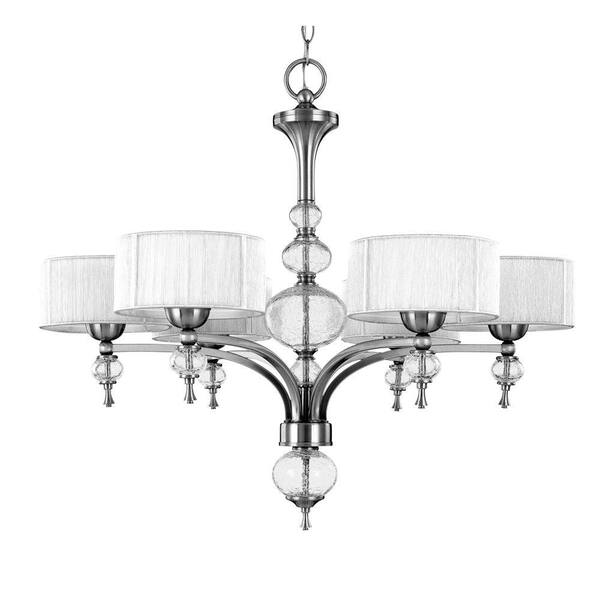 World Imports Bayonne Collection 6-Light Brushed Nickel Chandelier