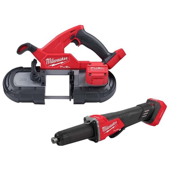 Milwaukee M18 FUEL 18V Lithium-Ion Brushless Cordless Compact Bandsaw with M18 FUEL Variable Speed Die Grinder