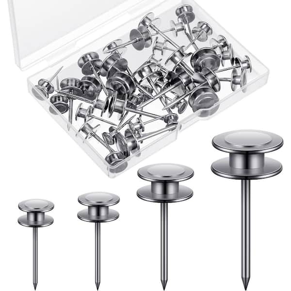 Adrinfly Silver Double Headed Picture Hangers Nails Kit 4-Sizes 40-Piece Set for Hanging Pictures Tapestry Decor 1-Pack