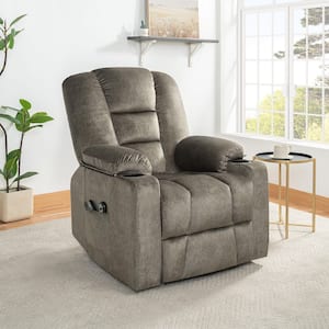 Faux Leather Power Lift Recliner Chair with Footrest, Reclining Chair with Remote Control in Gray